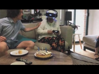 grandma in vr glasses