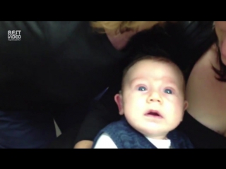 2-month-old baby hears mother's voice for the first time